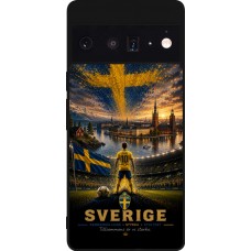 Coque Google Pixel 6 Pro - Silicone rigide noir Football Suède splash 2026
