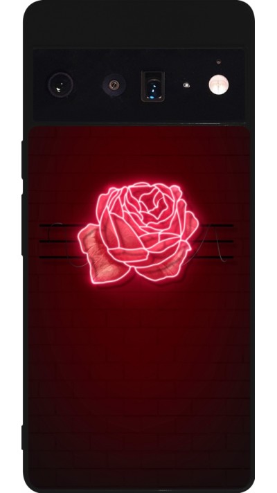 Coque Google Pixel 6 Pro - Silicone rigide noir Spring 23 neon rose