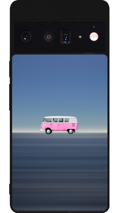 Coque Google Pixel 6 Pro - Silicone rigide noir Spring 23 pink bus