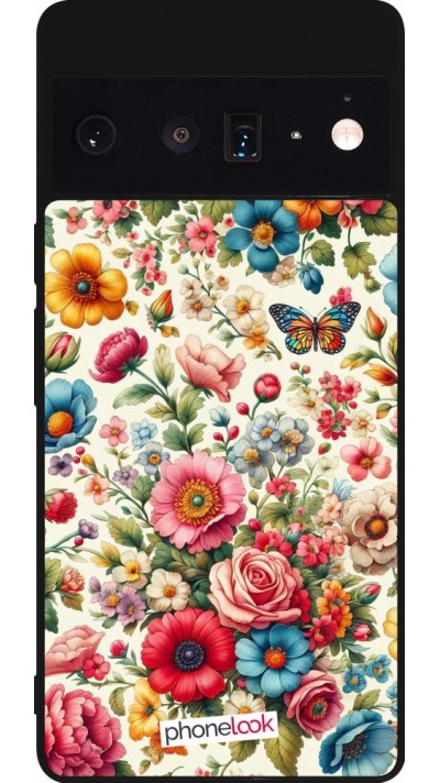 Google Pixel 6 Pro Case Hülle - Silikon schwarz Spring 25 fruehling bluetend