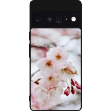 Coque Google Pixel 6 Pro - Silicone rigide noir Cherry tree Spring 2026