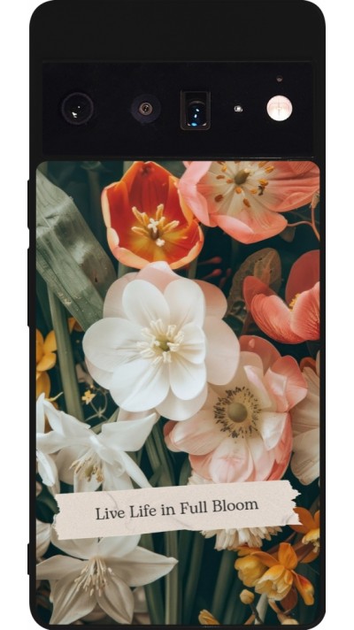 Coque Google Pixel 6 Pro - Silicone rigide noir Full Bloom 2026