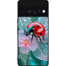 Coque Google Pixel 6 Pro - Silicone rigide noir Ladybird in bloom Spring 2026