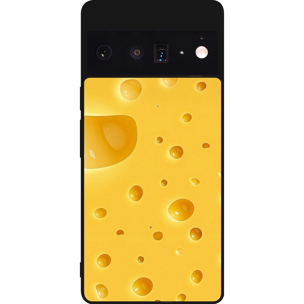 Coque Google Pixel 6 Pro - Silicone rigide noir Fête Nationale Suisse Cheese
