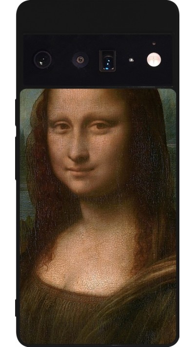 Coque Google Pixel 6 Pro - Silicone rigide noir Tableau art - La Joconde - Léonard de Vinci