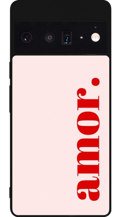 Coque Google Pixel 6 Pro - Silicone rigide noir Valentine 2024 amor