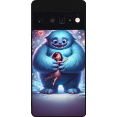 Coque Google Pixel 6 Pro - Silicone rigide noir Valentine 2024 Fluffy Love