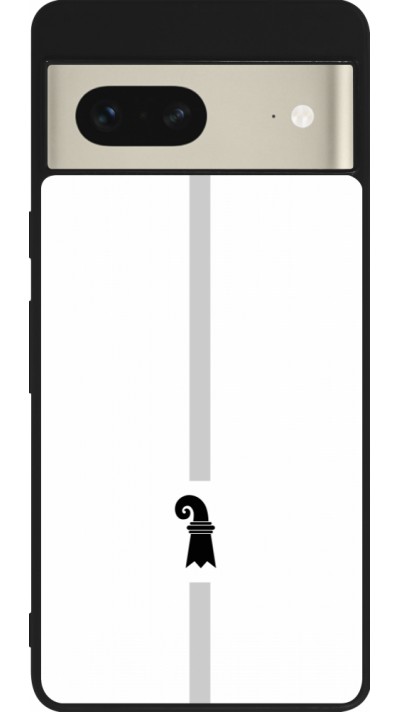 Google Pixel 7 Case Hülle - Silikon schwarz Kanton BS weiss