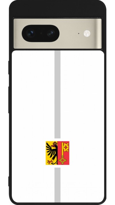 Google Pixel 7 Case Hülle - Silikon schwarz Kanton GE weiss