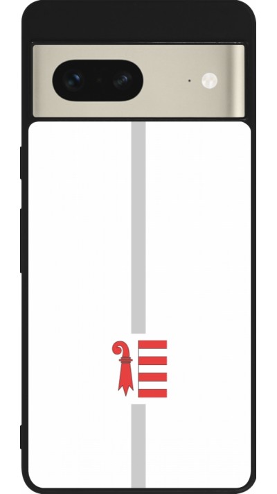 Google Pixel 7 Case Hülle - Silikon schwarz Kanton JU weiss