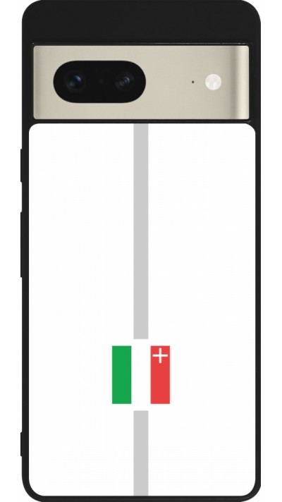 Google Pixel 7 Case Hülle - Silikon schwarz Kanton NE weiss