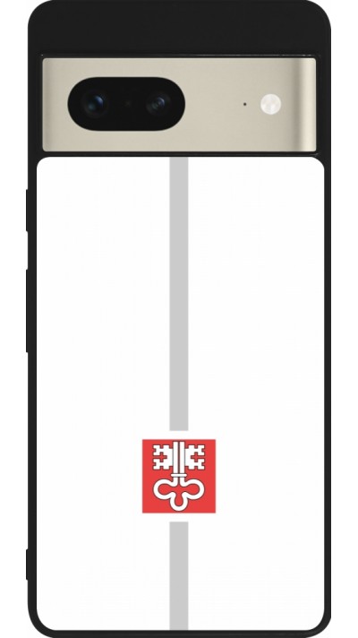 Google Pixel 7 Case Hülle - Silikon schwarz Kanton NW weiss