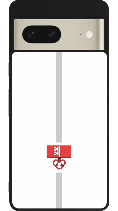 Google Pixel 7 Case Hülle - Silikon schwarz Kanton OW weiss