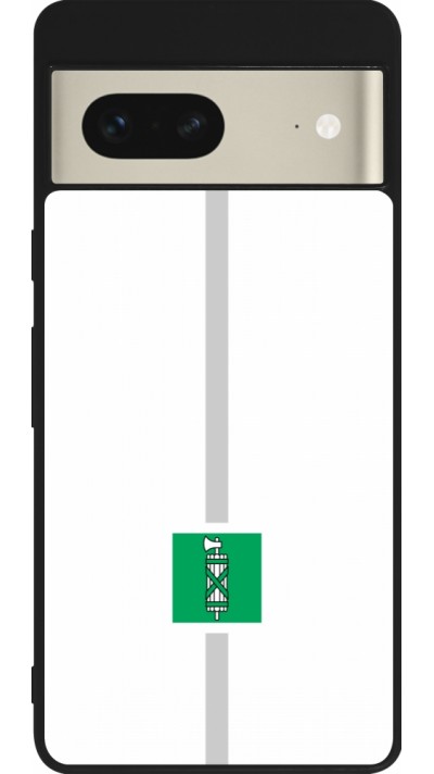 Google Pixel 7 Case Hülle - Silikon schwarz Kanton SG weiss