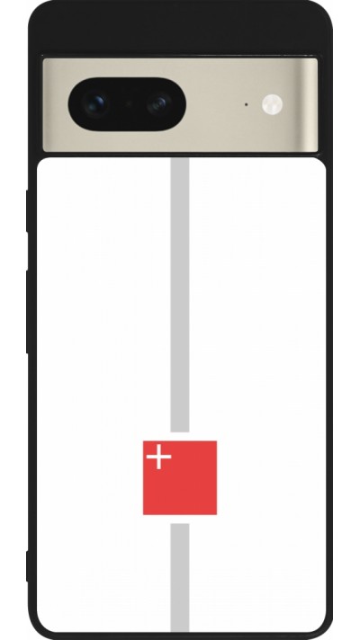 Google Pixel 7 Case Hülle - Silikon schwarz Kanton SZ weiss