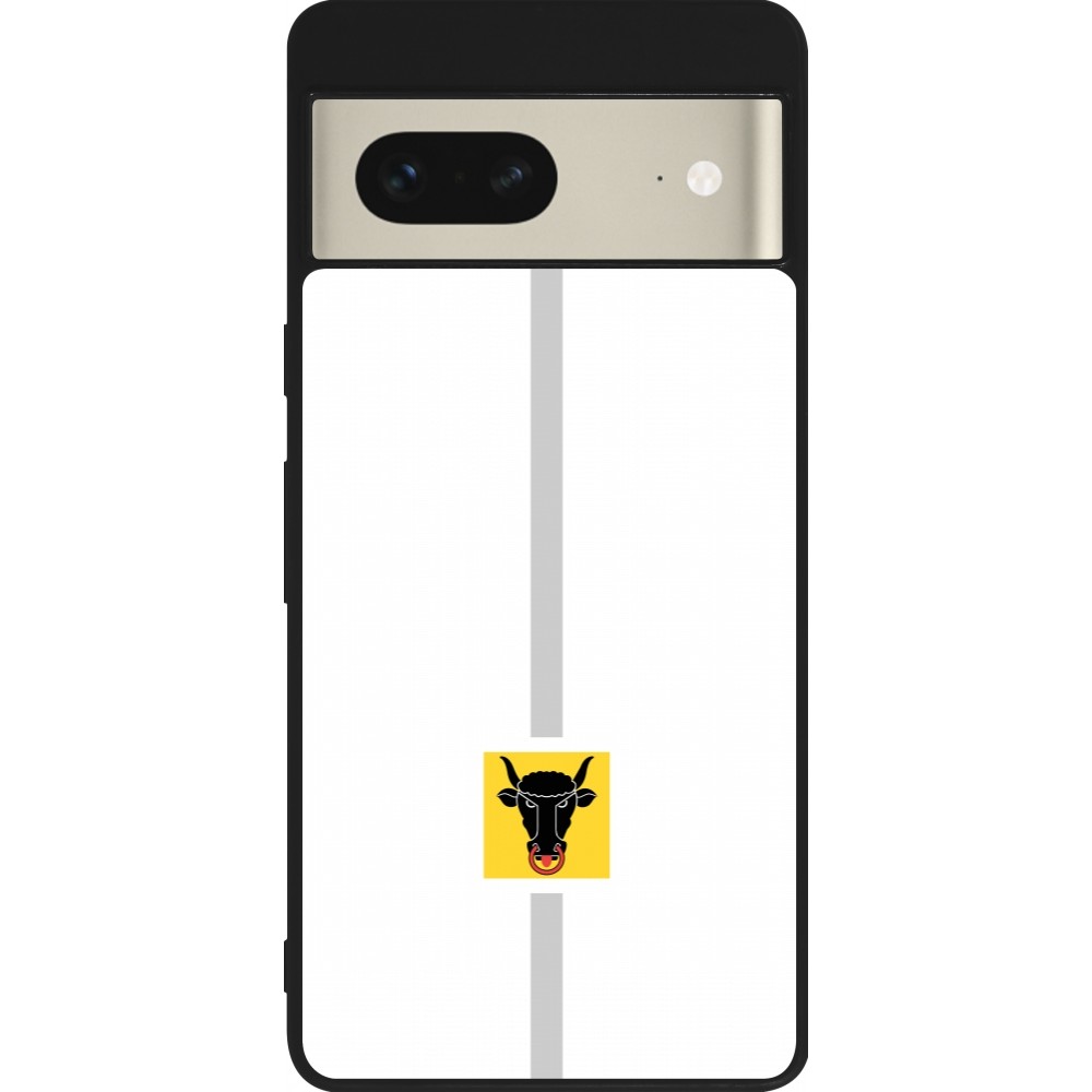Google Pixel 7 Case Hülle - Silikon schwarz Kanton UR weiss