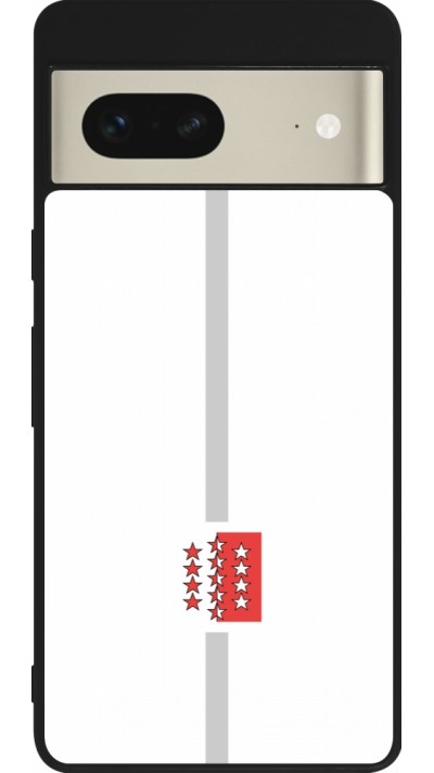 Google Pixel 7 Case Hülle - Silikon schwarz Kanton VS weiss