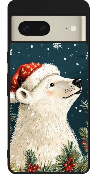 Coque Google Pixel 7 - Silicone rigide noir Christmas 25 Bear