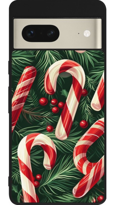 Coque Google Pixel 7 - Silicone rigide noir Christmas 25 Xmas Stick