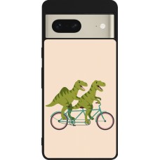 Coque Google Pixel 7 - Silicone rigide noir Dinosaurs on bikes 2026