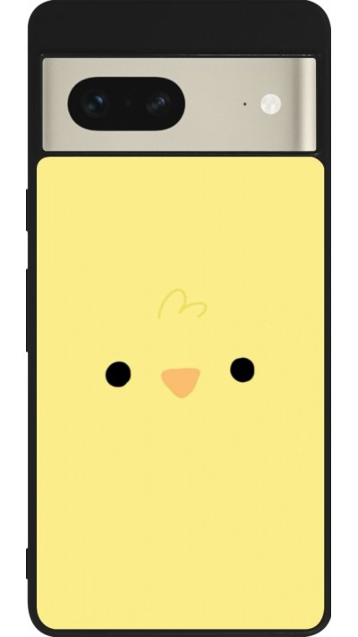 Coque Google Pixel 7 - Silicone rigide noir Easter 2026 Little chicken