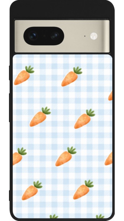 Coque Google Pixel 7 - Silicone rigide noir Easter 2026 Pattern carrots