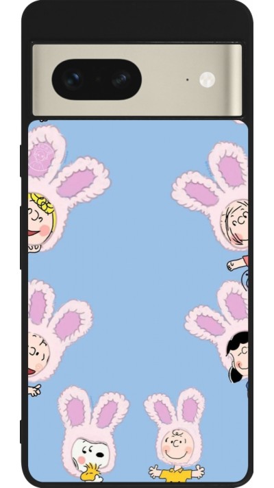 Coque Google Pixel 7 - Silicone rigide noir Easter 2026 Snoopy