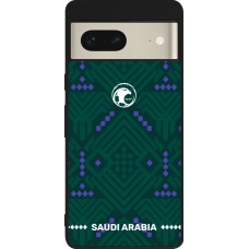 Coque Google Pixel 7 - Silicone rigide noir Maillot de football Arabie saoudite 2026 personnalisable