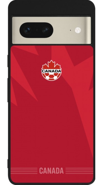 Coque Google Pixel 7 - Silicone rigide noir Maillot de football Canada 2026 personnalisable