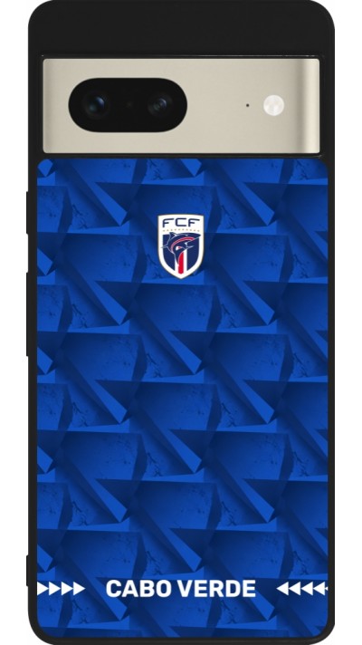 Coque Google Pixel 7 - Silicone rigide noir Maillot de football Cap-Vert 2026 personnalisable