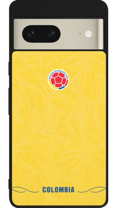 Coque Google Pixel 7 - Silicone rigide noir Maillot de football Colombie 2026 personnalisable
