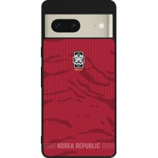 Coque Google Pixel 7 - Silicone rigide noir Maillot de football Corée du Sud 2026 personnalisable