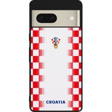 Coque Google Pixel 7 - Silicone rigide noir Maillot de football Croatie 2026 personnalisable