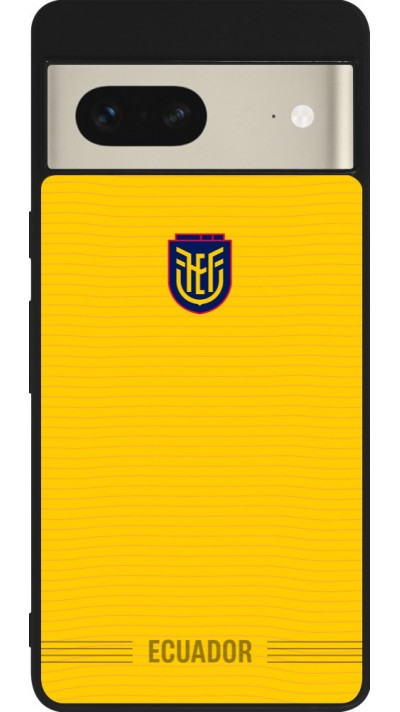 Coque Google Pixel 7 - Silicone rigide noir Maillot de football E?quateur 2026 personnalisable