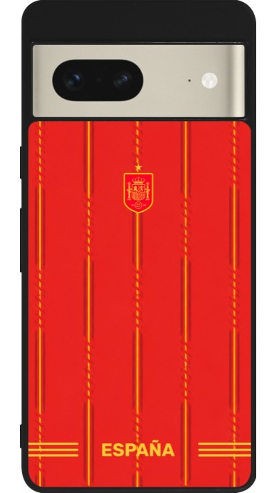 Coque Google Pixel 7 - Silicone rigide noir Maillot de football Espagne 2026 personnalisable