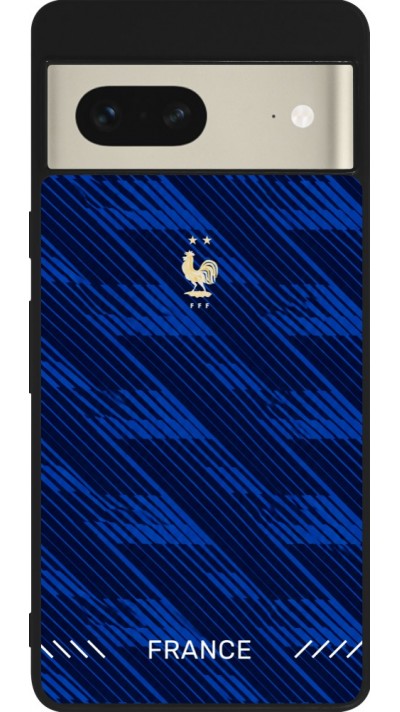 Coque Google Pixel 7 - Silicone rigide noir Maillot de football France 2026 personnalisable