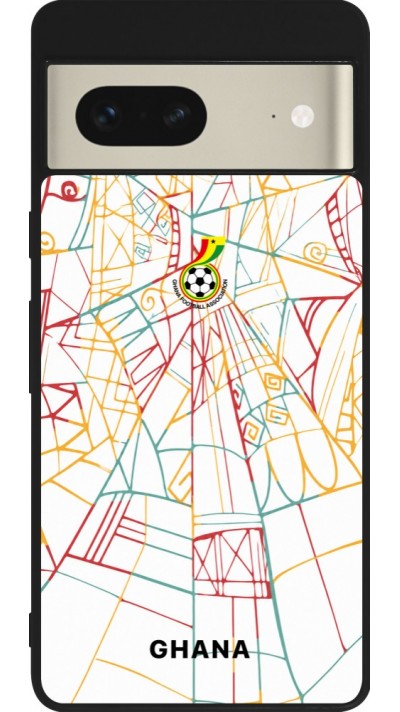Coque Google Pixel 7 - Silicone rigide noir Maillot de football Ghana 2026 personnalisable
