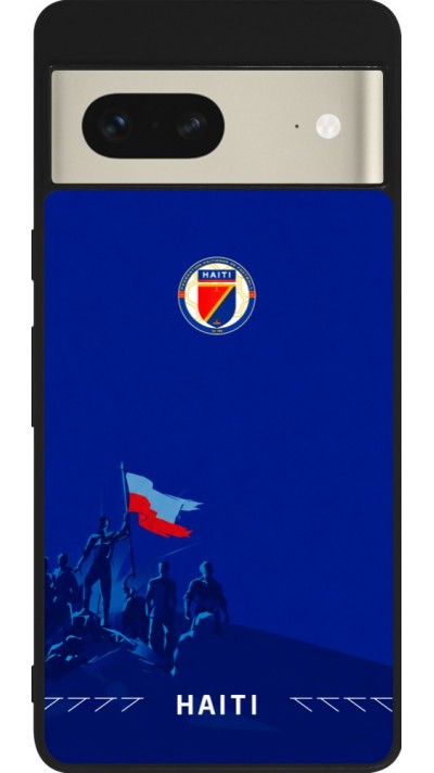 Coque Google Pixel 7 - Silicone rigide noir Maillot de football Haiti 2026 personnalisable