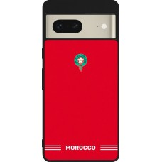 Coque Google Pixel 7 - Silicone rigide noir Maillot de football Maroc 2026 personnalisable