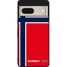 Coque Google Pixel 7 - Silicone rigide noir Maillot de football Norvège 2026 personnalisable