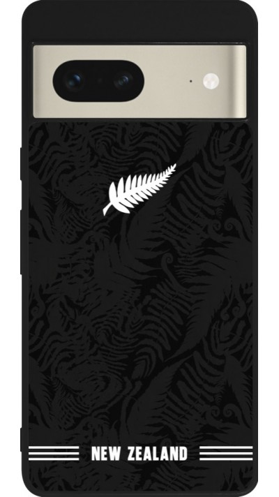 Coque Google Pixel 7 - Silicone rigide noir Maillot de football Nouvelle-Zélande 2026 personnalisable