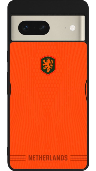 Coque Google Pixel 7 - Silicone rigide noir Maillot de football Pays-Bas 2026 personnalisable