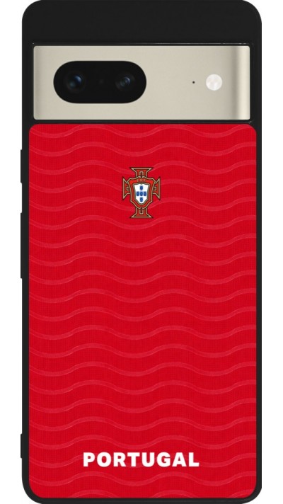 Coque Google Pixel 7 - Silicone rigide noir Maillot de football Portugal 2026 personnalisable