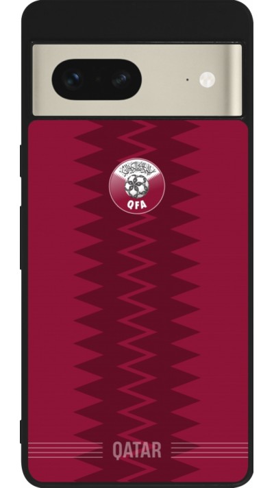 Coque Google Pixel 7 - Silicone rigide noir Maillot de football Qatar 2026 personnalisable