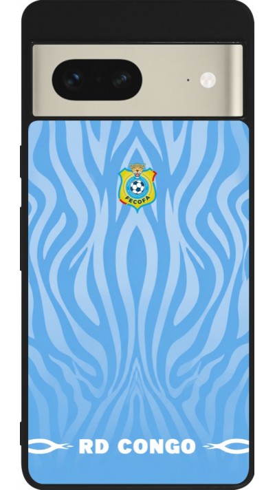 Coque Google Pixel 7 - Silicone rigide noir Maillot de football RD Congo 2026 personnalisable