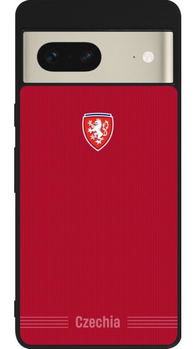 Coque Google Pixel 7 - Silicone rigide noir Maillot de football Répuplique Tchèque 2026 personnalisable