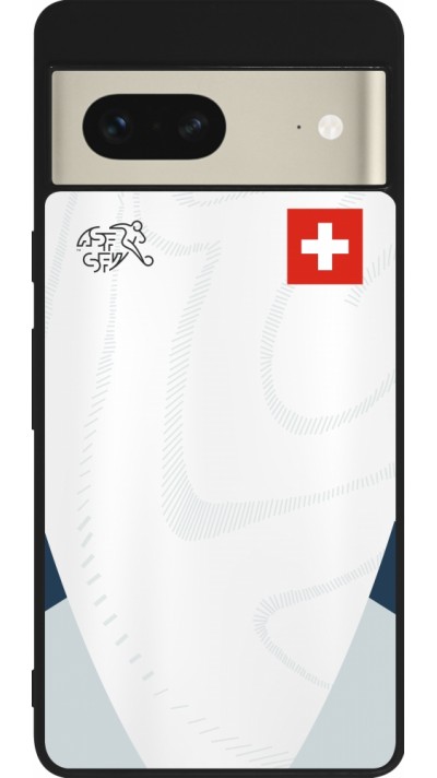 Google Pixel 7 Case Hülle - Silikon schwarz Schweiz Away personalisierbares Fussballtrikot