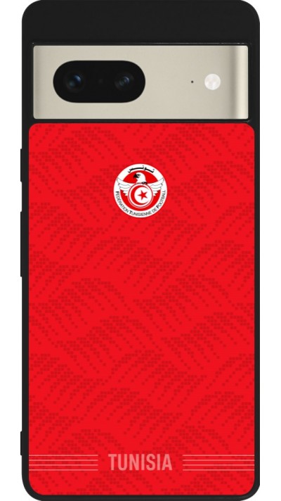 Coque Google Pixel 7 - Silicone rigide noir Maillot de football Tunisie 2026 personnalisable