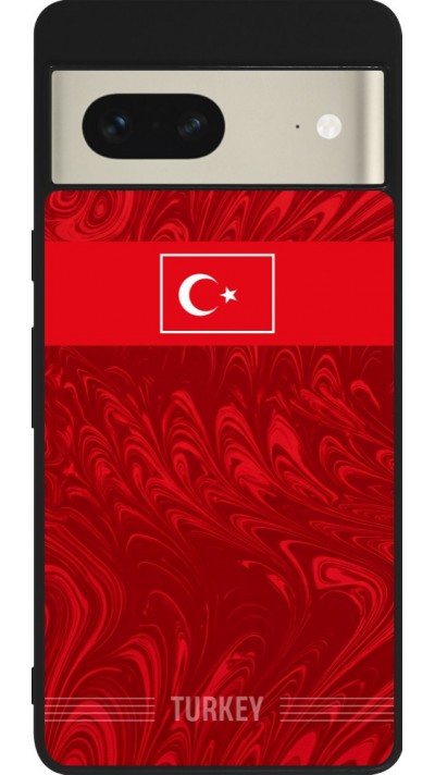 Coque Google Pixel 7 - Silicone rigide noir Maillot de football Turquie 2026 personnalisable