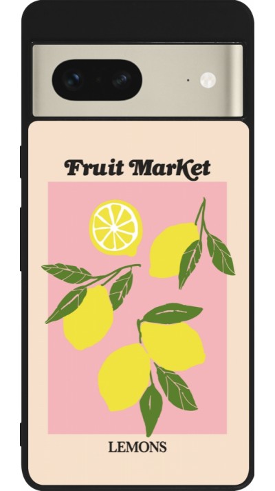 Coque Google Pixel 7 - Silicone rigide noir Fruit market lemons 2026
